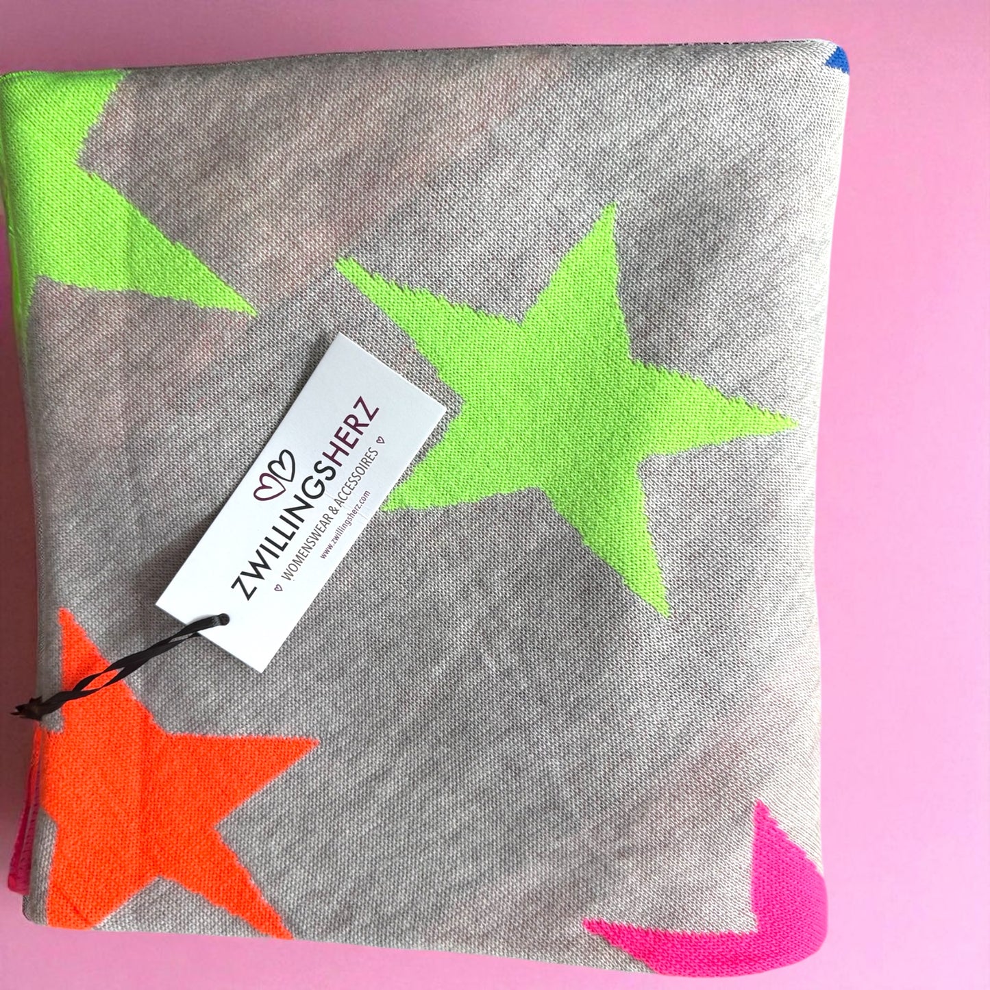 Dreieckstuch Zwillingsherz `Neon Star`